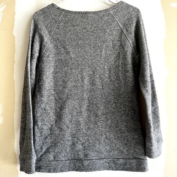 J. Crew Collection Sequin Sweatshirt Raglan Pullover 100% Cotton Gray XS - Picture 5 of 5
